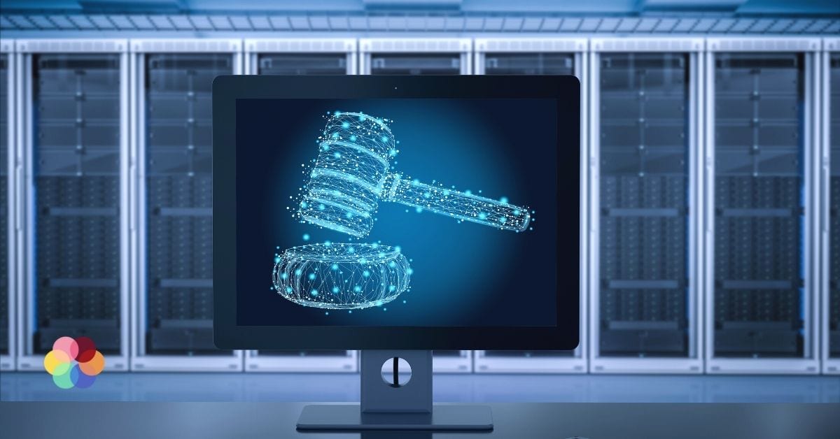 Digitale hamer van de rechtbank